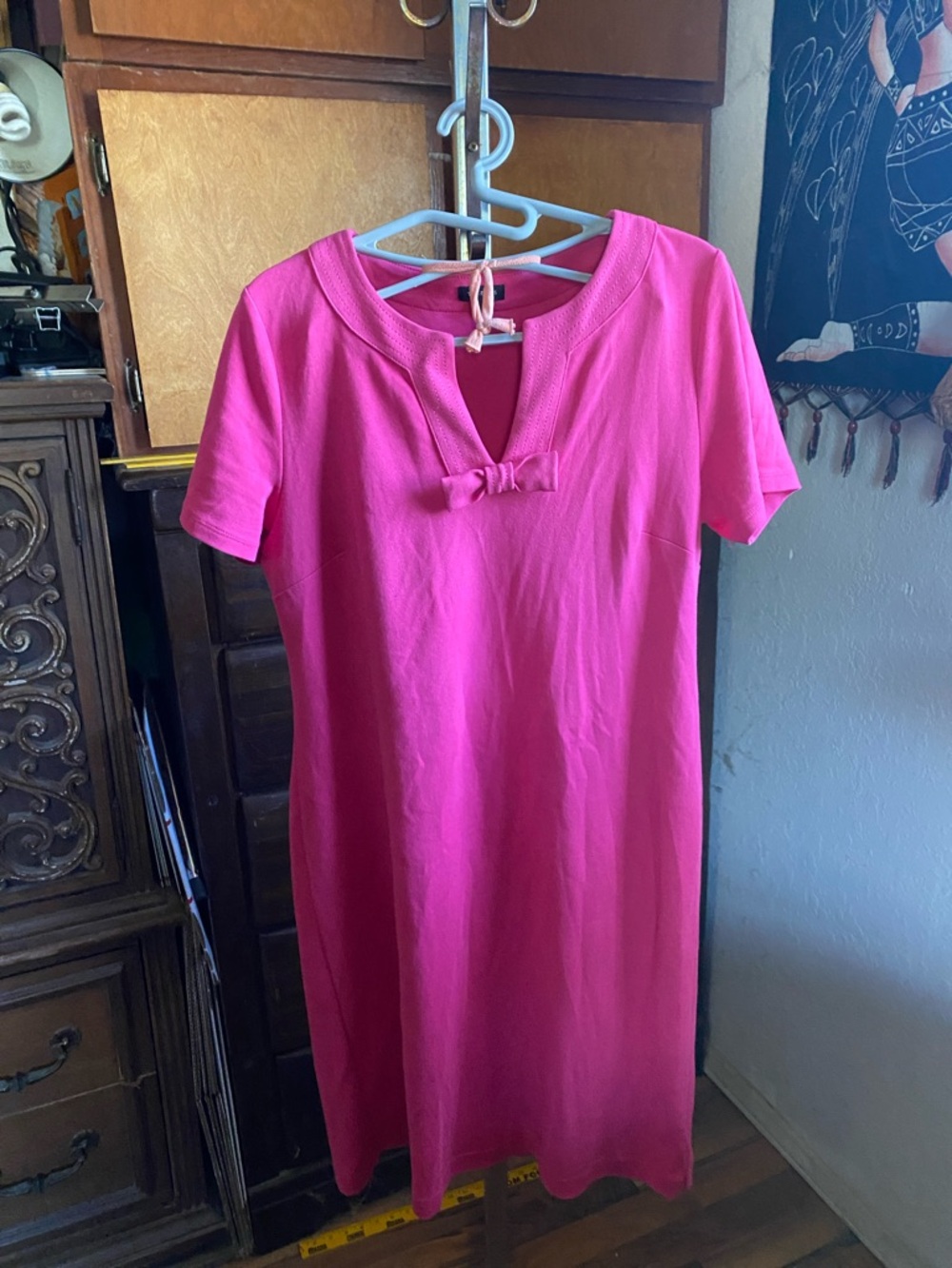 Women Talbots Hot Pink Knit Top with Crew Neck dress